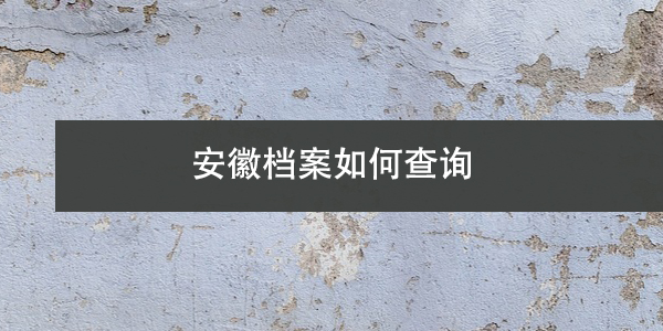 安徽档案如何查询，找不到怎么办？